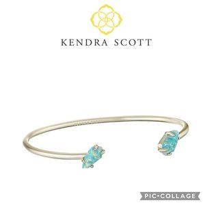 Kendra Scott Womens Jackson Bracelet Gold/Aqua Kyocera Opal